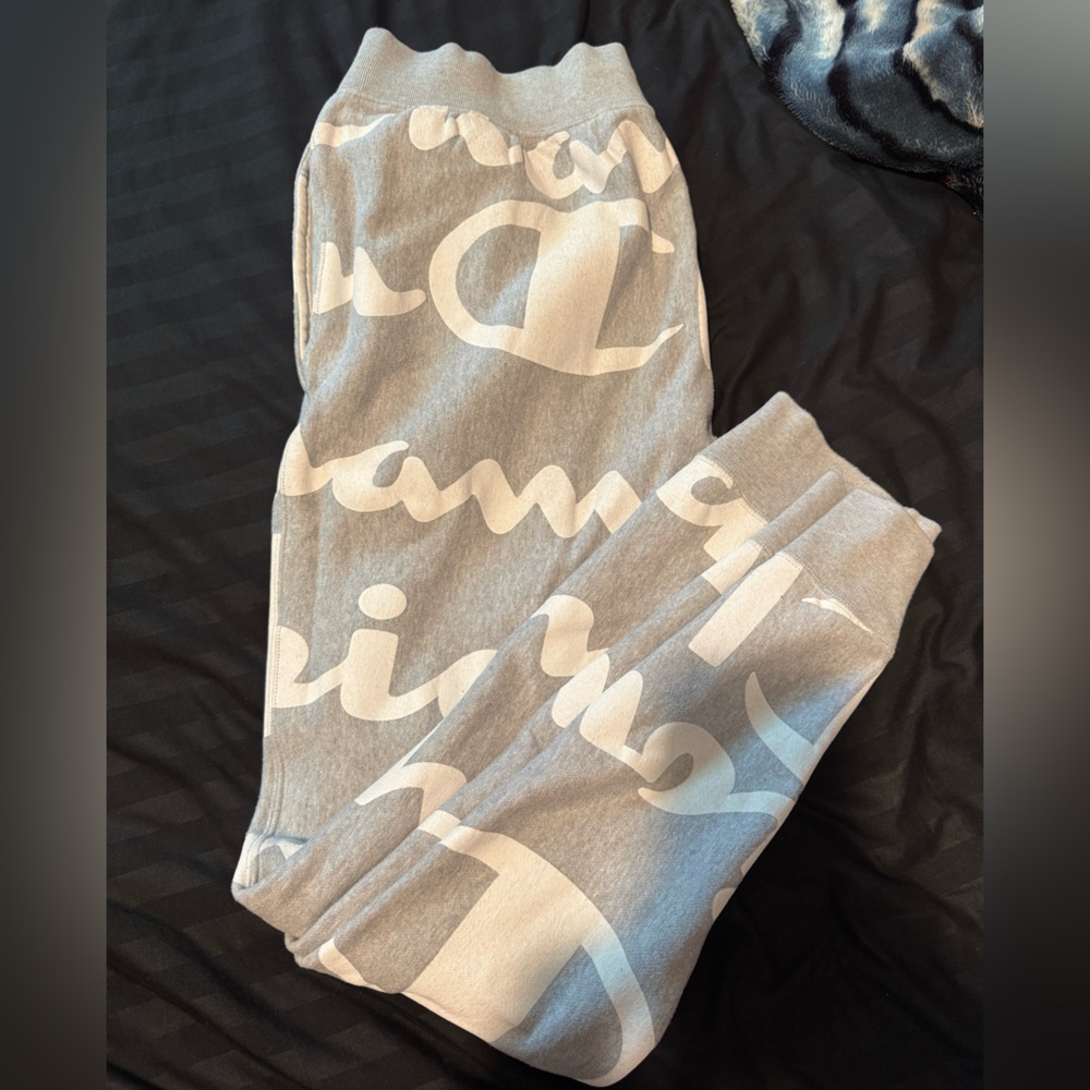 Champion Gray and White Sweatpants